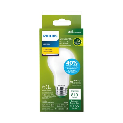Philips Light Bulbs 60w LED UE A19 Soft White 1 Count