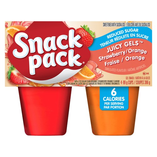 Snack Pack Juicy Gels Strawberry Orange 4 x 99 g