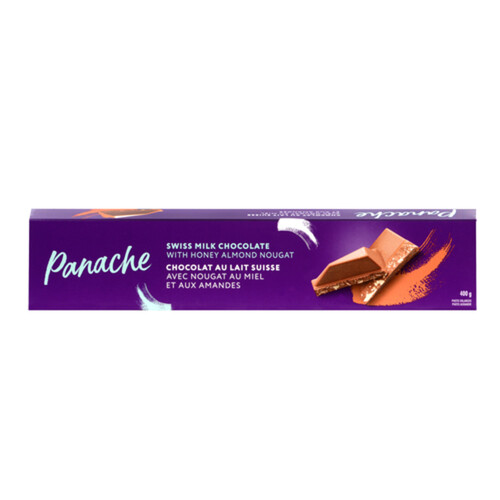 Panache Swiss Milk Chocolate with Honey Almond Nougat 400 g