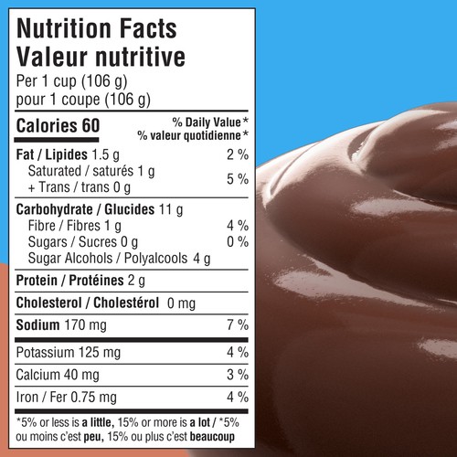Jell-O Sugar-Free Pudding Snacks Chocolate 424 g