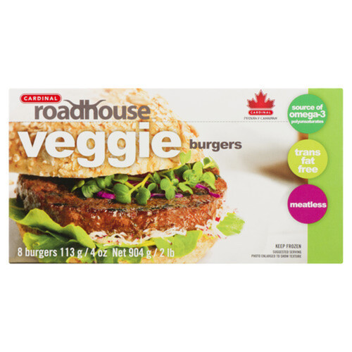 Cardinal Roadhouse Frozen Veggie Burger 904 g