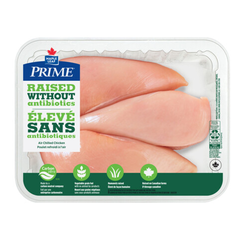 Prime Chicken Breast Boneless Skinless Raised Without Antibiotics 