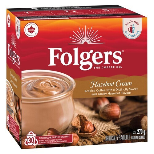 Folgers Coffee Pods Hazelnut Cream 30 K-Cups 270 g