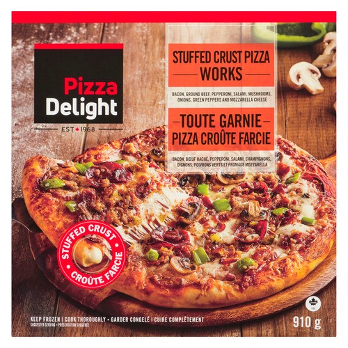 Pizza Delight Frozen Pizza Stuffed Crust Works 910 g