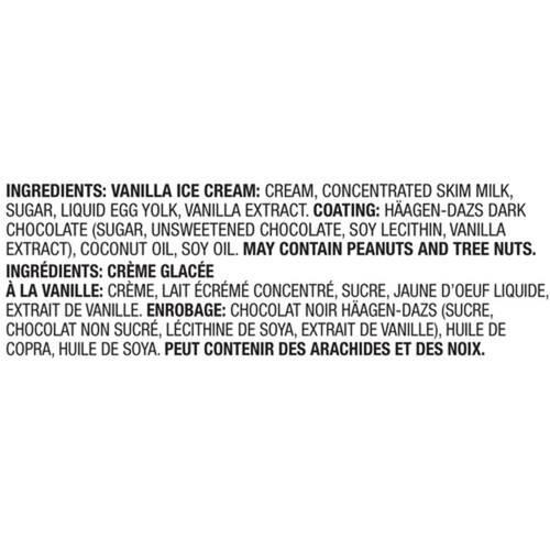 Häagen-Dazs Ice Cream Bars Vanilla Dark Chocolate 3 x 88 ml
