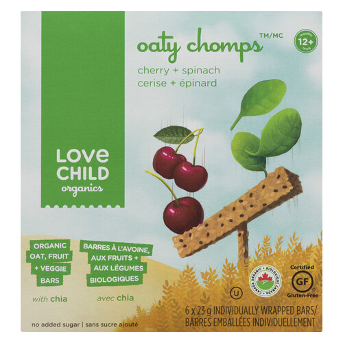 Love Child Organics Baby Food Bars Oaty Chomps Cherry & Spinach 138 g