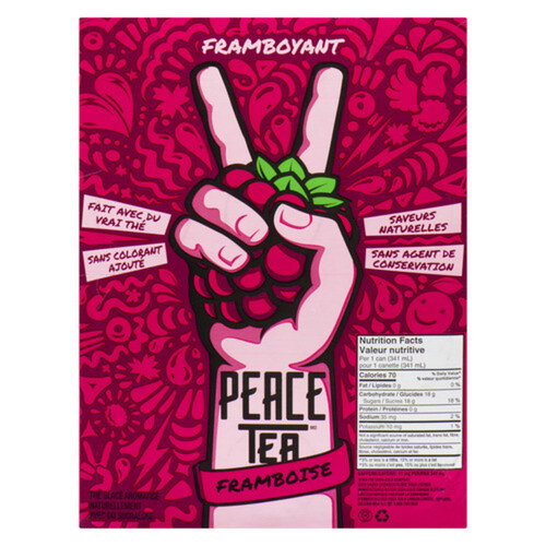 Peace Tea Iced Tea Drinks Razzleberry 12 x 341 ml (cans)