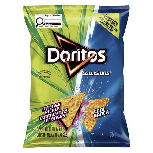Doritos Collisions Tortilla Chips Intense Pickle and Cool Ranch Flavoured 65 g
