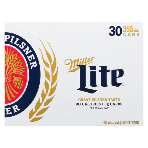 Miller Lite Beer 4% Alcohol 30 x 355 ml (cans) - Voilà Online