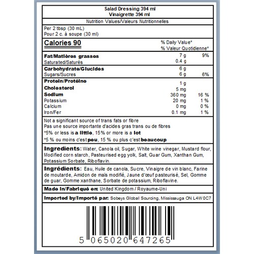 Sainsbury's Salad Cream 394 ml