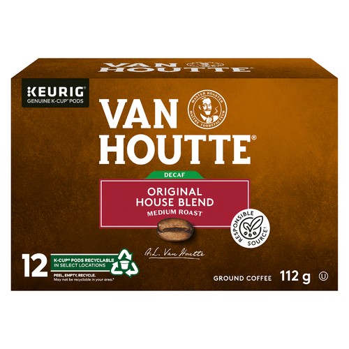Van Houtte Coffee Pods Decaffeinated Original Medium Roast 12 K-Cups 112 g