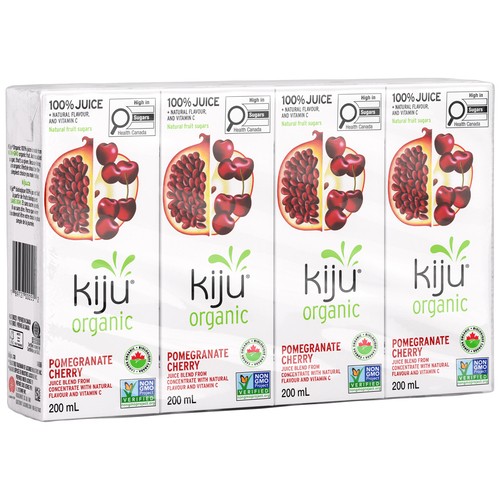 Kiju Organic Fruit Juice Pomegranate Cherry 4 x 200 ml