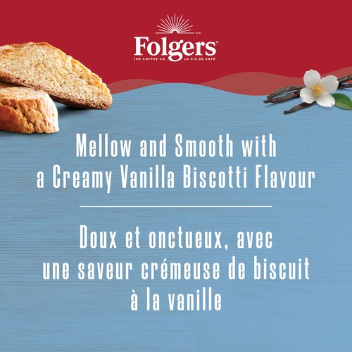 Folgers Coffee Pods Gourmet Selections Biscotti Vanilla 30 K-Cups 270 g