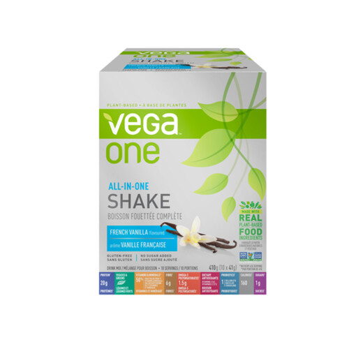 Vega One Gluten-Free All-In-One Protein Powder Shake French Vanilla 10 x 41 g