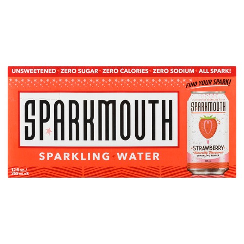 Sparkmouth Sparkling Water Strawberry 8 x 355 ml (cans)