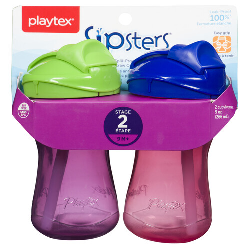 Playtex Sipsters Stage 2 Straw Cups 9 oz 2 Pack