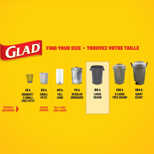 Glad ForceFlex Recycling Bags Blue Large 90 L 60 Bags
