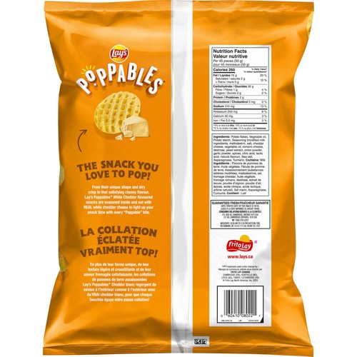 Lay’s Poppables Potato Snacks White Cheddar Flavoured 200 g