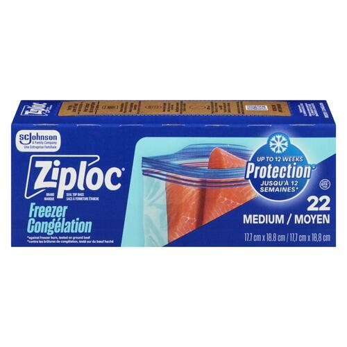 Ziploc Freezer Bags Seal Top Medium 22 Count