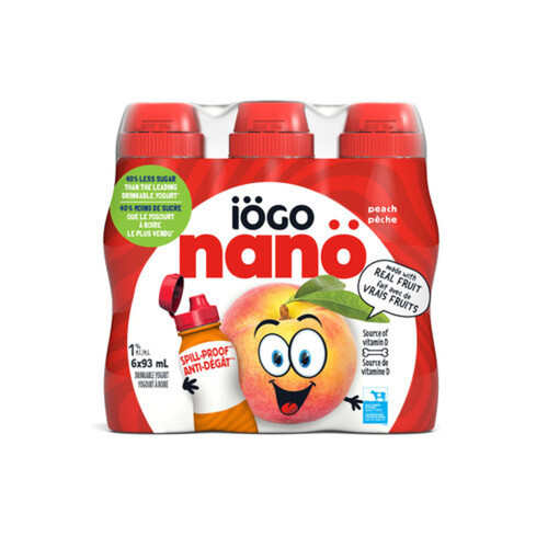 iÖGO Nanö 1% Drinkable Yogurt Peach 6 x 93 ml