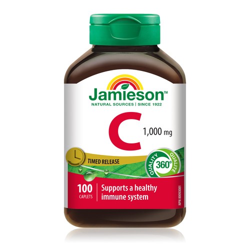 Jamieson Timed Release Vitamin C 1000 mg Caplets 100 Count