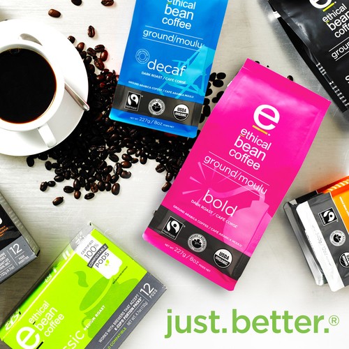Ethical Bean Ground Coffee Bold Dark Roast 227 g