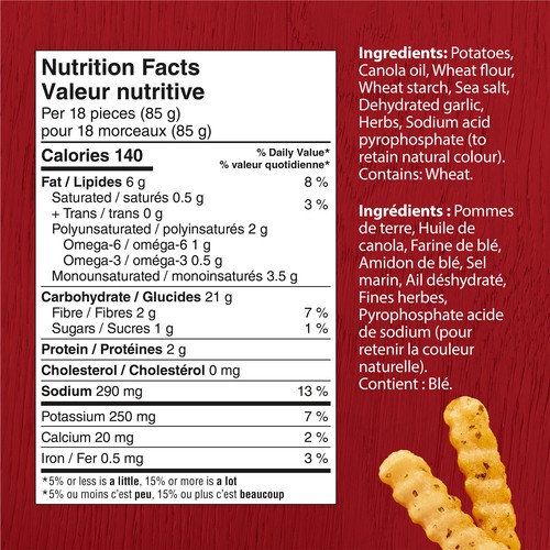 McCain Frozen Superfries Crinkle Cut Rosemary & Garlic 650 g