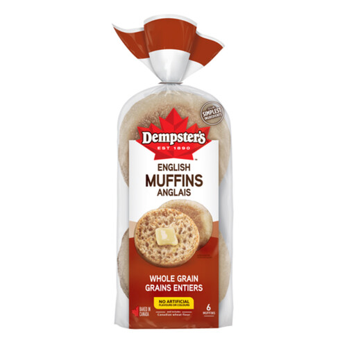 Dempster's English Muffins Whole Wheat 6 Pack 342 g