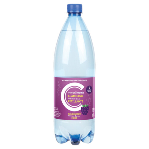 Compliments Sparkling Water Blackberry 1 L (bottle)
