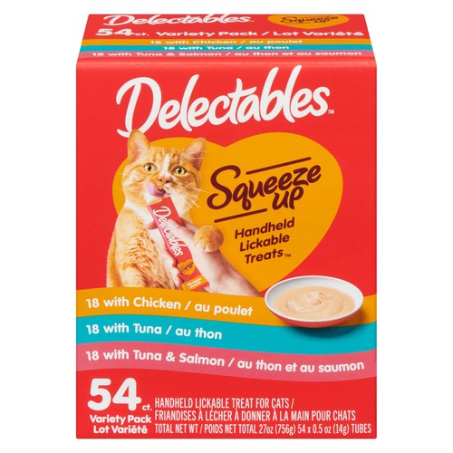 Hartz Delectables Squeeze Ups Cat Treats Variety Pack 54 Count