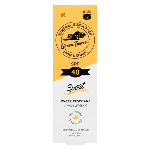 The Green Beaver Company Kids Mineral Sunscreen Lotion SPF 40 Fragrance Free 90 ml
