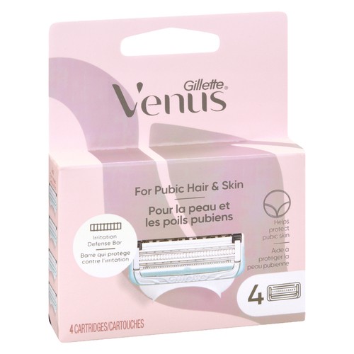 Gillette Venus Razor Blade Refill For Pubic Hair And Skin 4 Cartridges