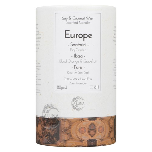 La Luna Candles Europe Discovery Kit 3 x 80 g Pack