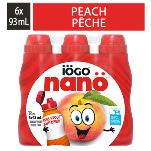 iÖGO Nanö 1% Drinkable Yogurt Peach 6 x 93 ml