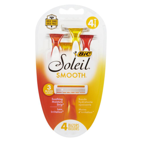 Bic Soleil Smooth 3 Blades Razors 4 Pack