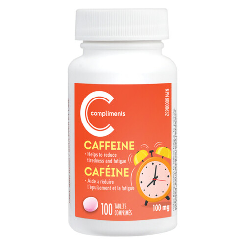 Compliments Caffeine 100 mg Tablets 100 Count