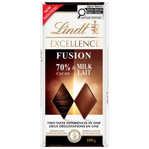 Lindt Excellence Family Chocolate Bar Fusion 70% Milk 100 g