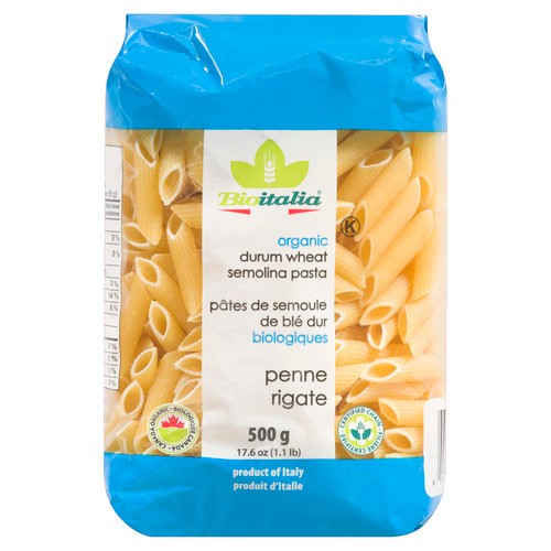 Bioitalia Organic Penne Rigate Durum Wheat Semolina Pasta 500 g