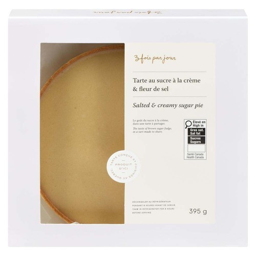 3 Fois Par Jour Pie Salted & Creamy Sugar 395 g (frozen)