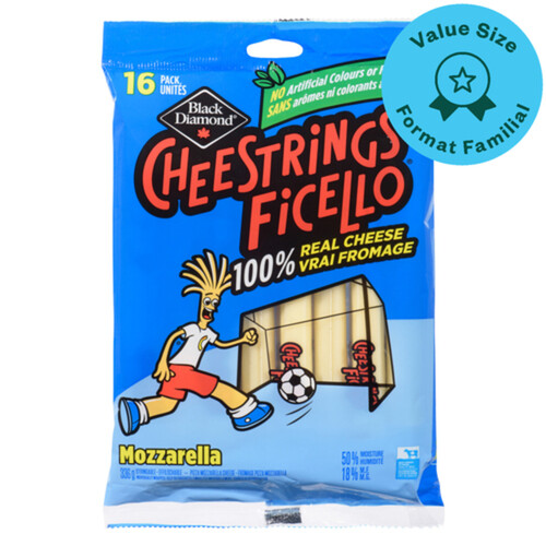 Black Diamond Cheestrings Cheese Snack Mozzarella 16 Pack 336 g