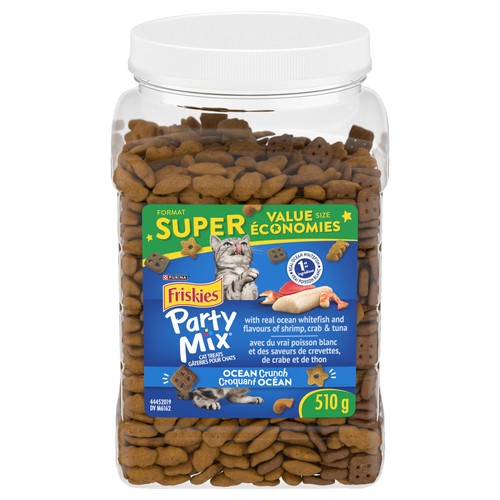 Friskies Cat Treats Party Mix Ocean Crunch Real Ocean Whitefish 510 g