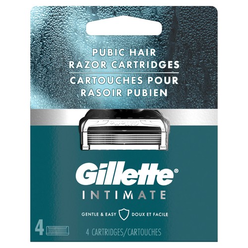 Gillette Intimate Pubic Hair Razor Blade Refill 4 Cartridges
