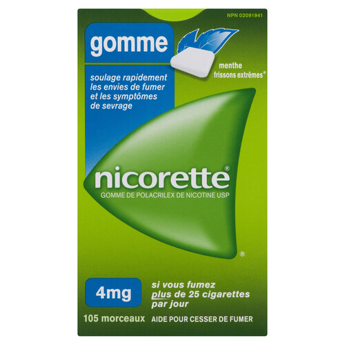 Nicorette Extra Chill Menthol Anti-Smoking Gum Aid 4 mg 105 Pieces