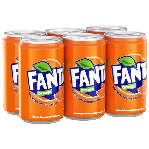 Fanta Soft Drink Orange 6 x 222 ml (cans)