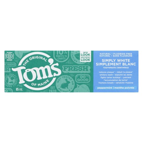 Tom's Of Maine Toothpaste Simply White Peppermint 85 ml