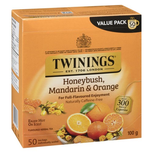 Twinings Flavoured Herbal Tea Honeybush, Mandarin & Orange 50 Tea Bags 