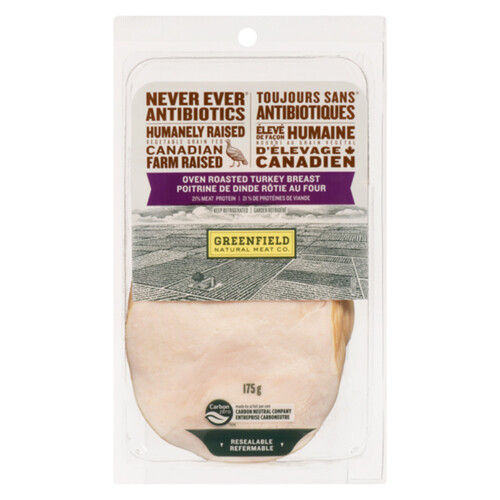 Greenfield Natural Meat Deli Sliced Turkey Breast Oven Roasted 175 g