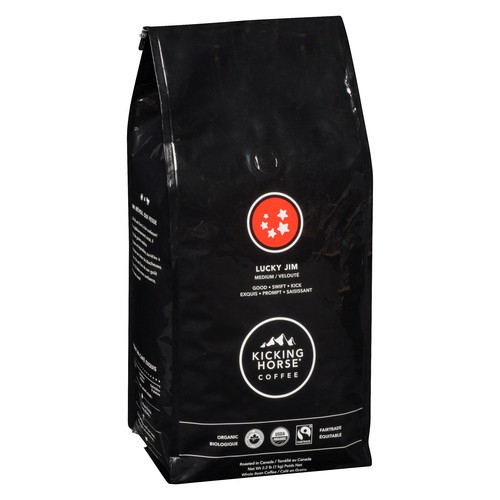 Kicking Horse Organic Whole Beans Coffee Lucky Jim Medium Roast 1 kg