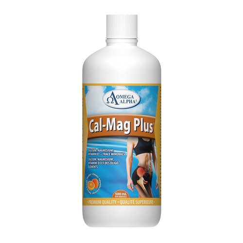 Omega Alpha Calcium Magnesium Plus Liquid Orange Flavour 500 ml