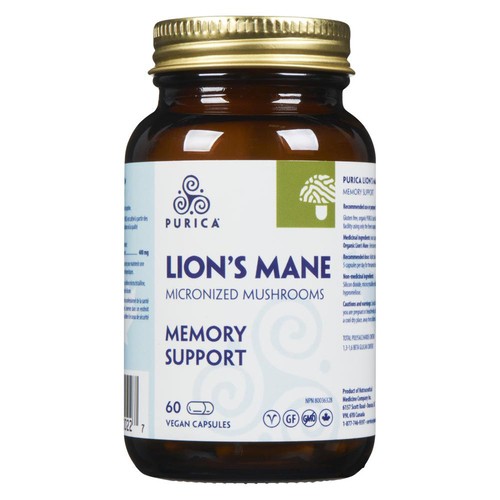 Purica Lion's Mane Memory Support Vegan Capsules 60 Count